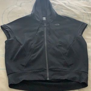 North face hooded sleeveless zip up- SZ M